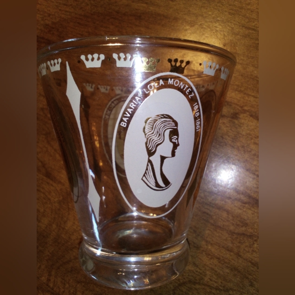 Mid-Century Gold Women Of Royalty Cordial Shot Glass
